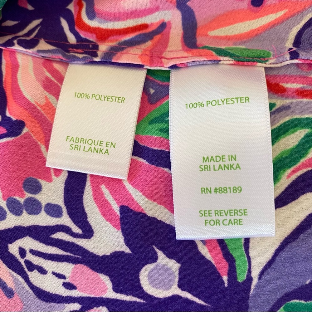 Lilly Pulitzer Gorgeous Pink & Purple Floral Lilly Long Sleeve Tunic Top Small - Picture 4 of 5